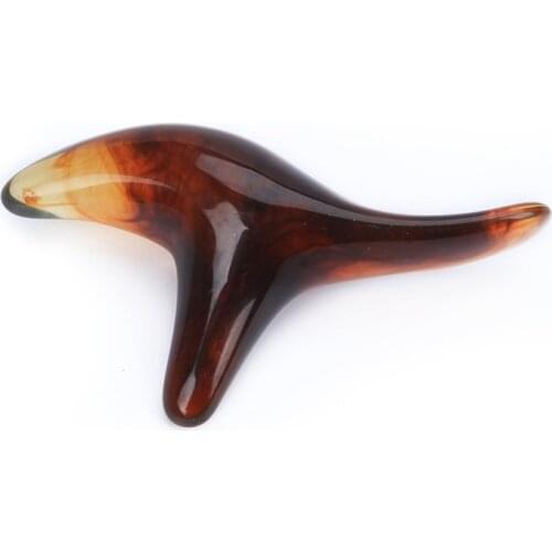 Amber Resin Wax Triangle Foot Feet Massager Gua Sha Acupuncture Shiatsu Tool