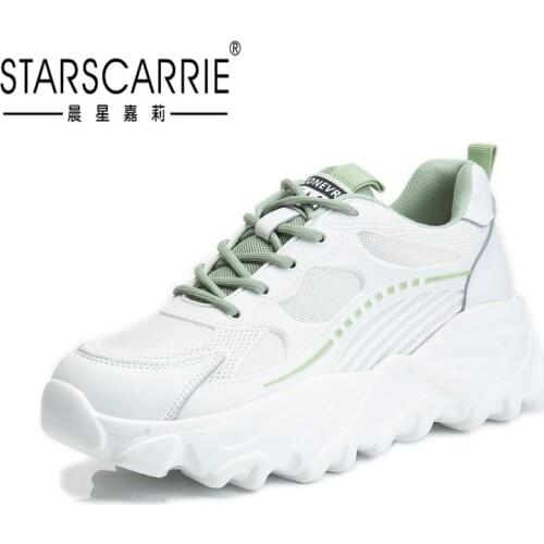 Spring 2021 new thick soled sports shoes womens leisure running breathable daddy shoes womens shallow mouth shoes fashion