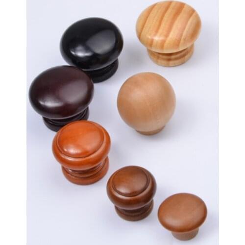 1PCS Natural Cabinet Drawer Wood Handles Single Hole Wardrobe Door Closet Dresser Pulls Furniture Hardware