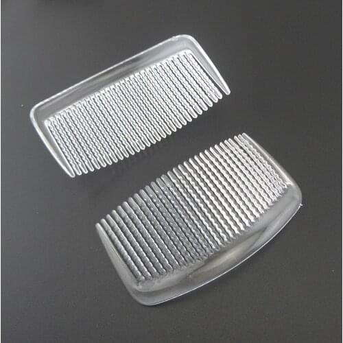 10PCS 9.0cm*5.0cm 29teeth Clear plain Plastic Combs with waved teeth for diy hair accessories side comb for long hair