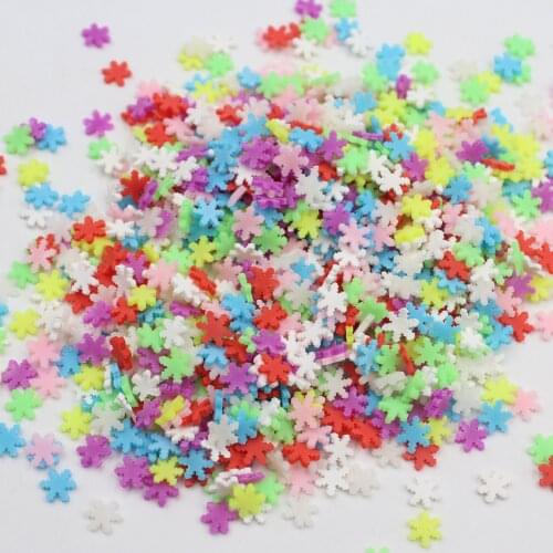 100g/Lot Colorful Snowflake Slices Polymer Hot Clay Sprinkles for DIY Crafts Filling Accessories
