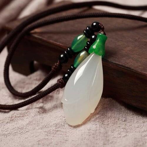 100% natural authentic jade lotus orchid pendant necklaces