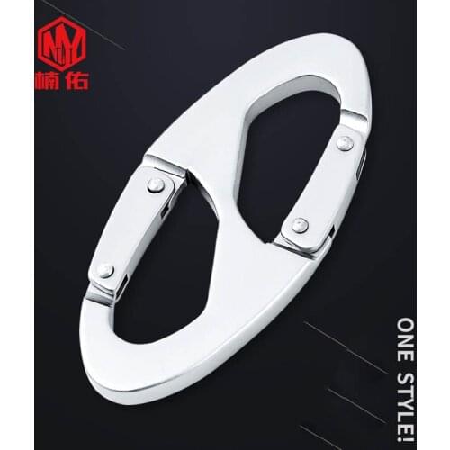 2PC EDC Tool Aluminum Alloy D Type 8 Quick Hanging Multi-Function Keychain Outdoor Carabiner