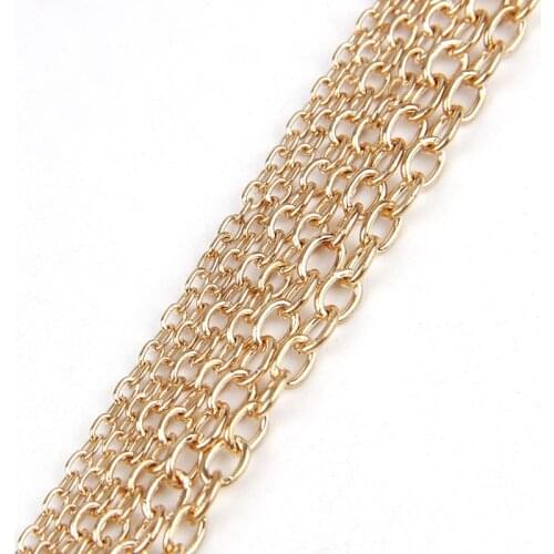 5m/lot 0.8x4x3mm Iron Necklace Chains Rose Gold/Antique Red Copper Color Bulk Rolo Chains For Bracelets Jewelry Diy Making