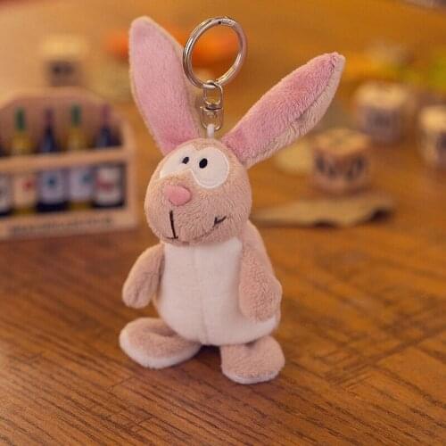 5 Pcs Grey rabbit acrylic eyes Pendant Stuffed Plush Keyring, Key holder Doll Gift Free Shipping