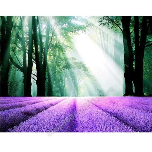 Lavender flower sunshine the scenery 5d diy diamond painting full square round drill diamond embroidery rhinestone decor FF3385