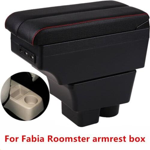 For Fabia Roomster armrest box central Store content Storage box with USB interface products 2006-2015