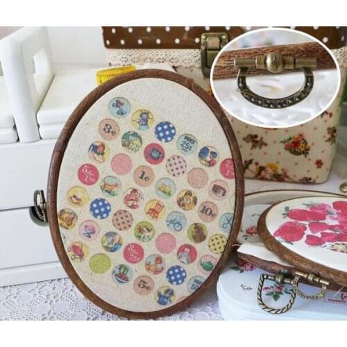 Wood Color Plastic Frame Embroidery Hoop Ring Circle Oval Loop For cross Stitch Needlecraft Embroidery Sewing Tool, 1 piece