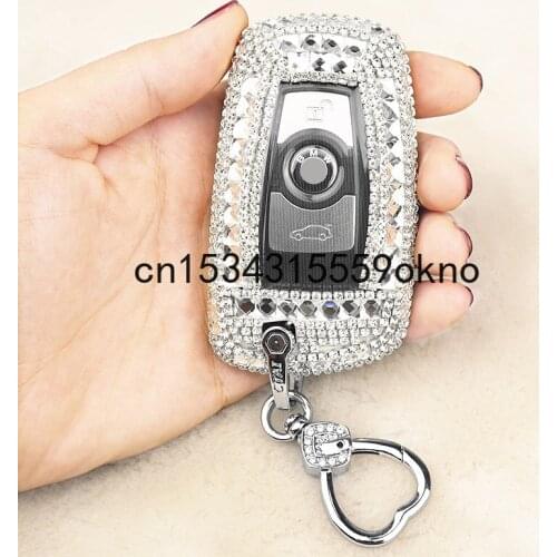 For BMW x3 x4 1 2 3 4 5 gt6 7 Series Car Key Case Cover Shell Diamond Inlaid Girl Accessories