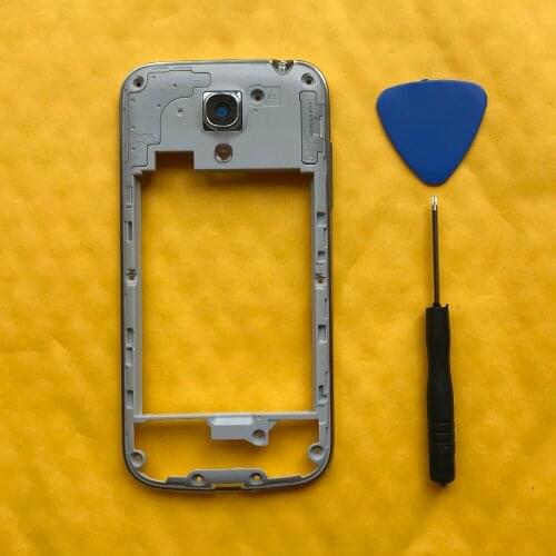 For Samsung Galaxy S4 mini i9190 i9192 i9195 Original Phone Silver Middle Frame Housing Cover Chassis