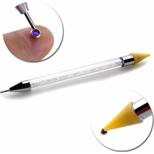 Dual-ended Nail Dotting Pen Crystal Beads Handle Rhinestone Studs Picker Wax Pencil Manicure Nail Art Tool