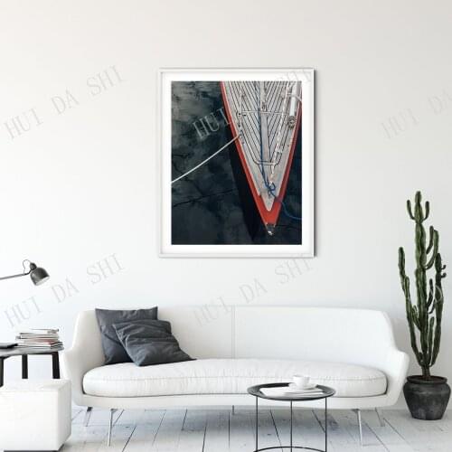 Boat Photography - Sailing Art - Sail Boat Print Poster- Nautical Poster - Aqua Wall Art Printable - Yacht Wall Art