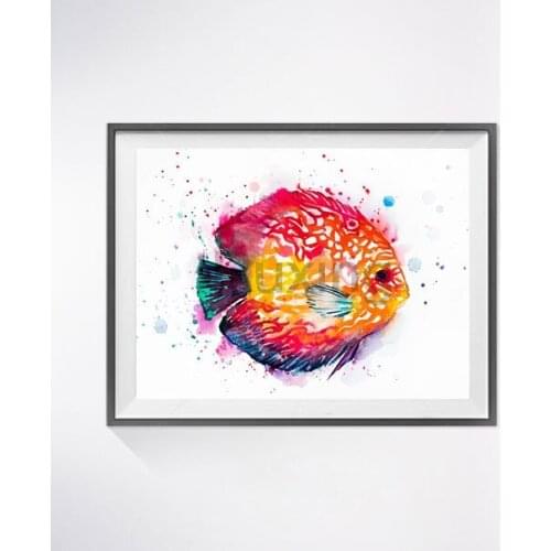 Full square/round Diamond Embroidery diy diamond painting Watercolor fish crystal cros-stitch mosaic Handicrafts home Decor gift