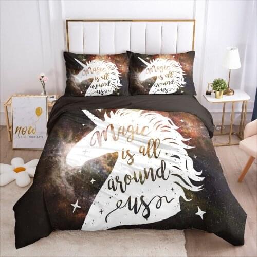 Cartoon Bedding Set for kids baby duvet cover set for home bed linen bed linings family sets Euro 7pcs unicorn