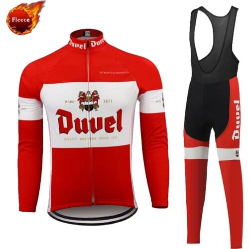 DUVEL Cycling Jersey Men Long Sleeve Set Bike Wear Winter Fleece And Spring Autumn Thin Bicycle Clothing MTB Ropa Ciclismo Beer