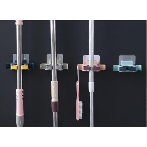 Suction Cup Wall Mop Hook Hanging Rack Powerful Traceless Broom Shelf Mop Clamp Stand Holder Home Bathroom Accessories XB 148