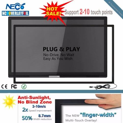 LOW PRICE! 10 Touch Points 60" IR Touch Screen Frame / Multi-touch Panel Overlay Kit With High Sensitivity Free Shipping