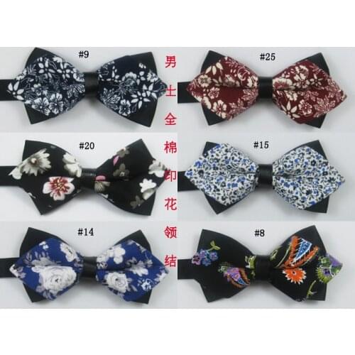 NEW 2018 Men Cotton Pinted Flower Floral Buterfly Business Bowties Shirt Cravate Wedding Party Mens Gravatas Bowtie