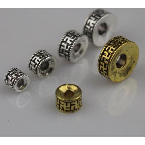 New Tibetan Silver Wan Word Spacer Retro Jewelry Accessories Handmade DIY Buddha Beads Size Vajra Star Moon Bodhi Ornaments Hot