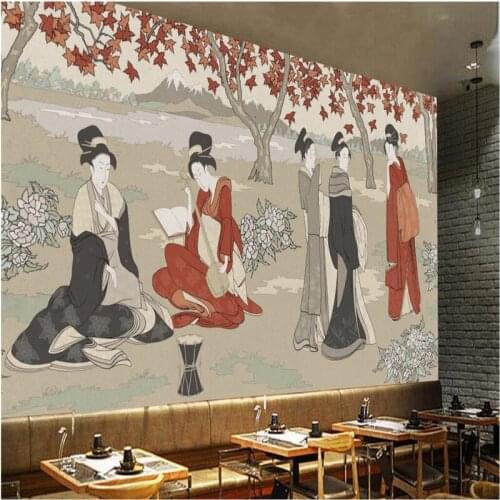 Beibehang Customized any fresco wallpaper European retro Japanese woman garden tooling background wall wallpaper 3d