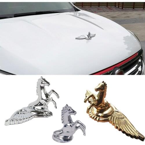Car Front Hood Cover Wings Emblem Sticker For Hyundai Sonata IX35 I20 I30 Suzuki Honda Mitsubishi Toyota Nissan Horse Badge