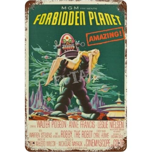 Huzkc Forbidden Planet Sexy Stockings Vintage Tin Sign Prevent Glare Plaque not Rusted Iron Painting Aluminum Metal