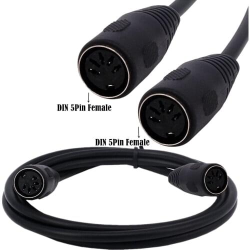 MIDI Extension Cable,MIDI 5Pin DIN Female to Female Audio Cable for MIDI keyboard synthesizer, organ electric piano MIDI guitar