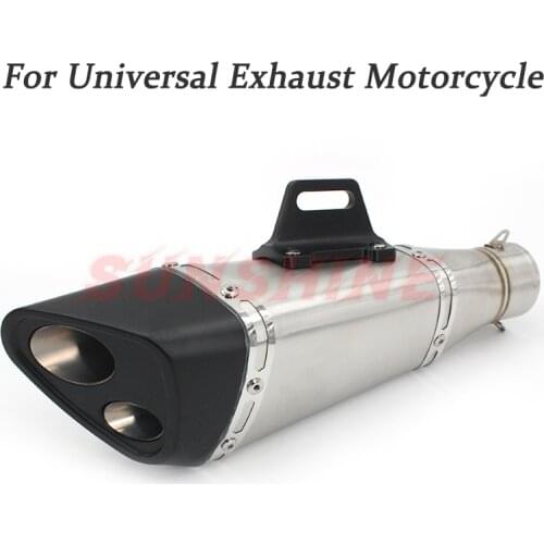 Universal Motorcycle Exhaust Slip on Modified Pipe Escape Moto Muffler Racing Motorcross Pitbike For R7 Z900 Z400 CB500 R11 Z650