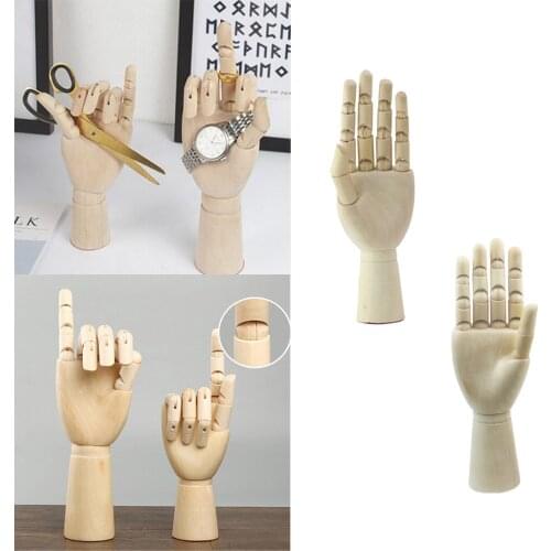 1 Pair Handcrafts 18cm Wooden Mannequin Hand Children Left Right Hand Model Sketching Drawing Hand Household items