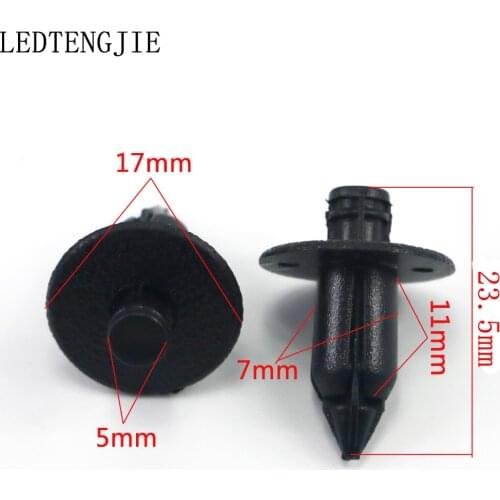 100Pcs Black Plastic Clips Fasteners Auto Bumper Fastener Rivet Retainer Push Engine Cover Fender Car Door Trim Panel