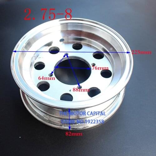 2.75-8 front rear aluminum wheel hub Size 8 Inch Electroplated Rim for Monkey Bike Small Monkey Motorcycle Wheel