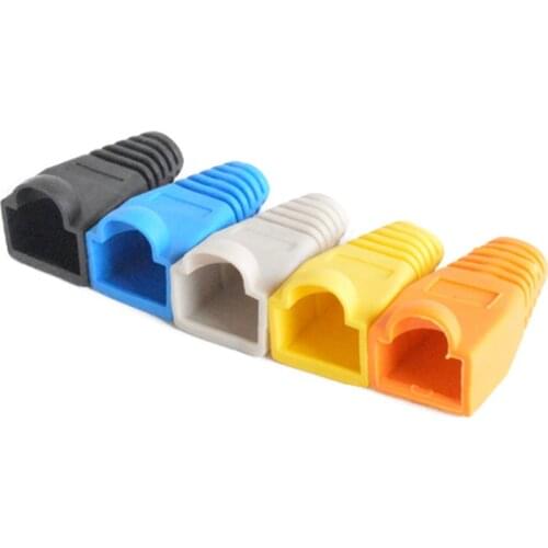20/50Pcs RJ45 Caps Cat6a Cat7 RJ45 Network Ethernet Cable Connectors Cover Cat 7 TPU Boots Sheath Protective Sleeve