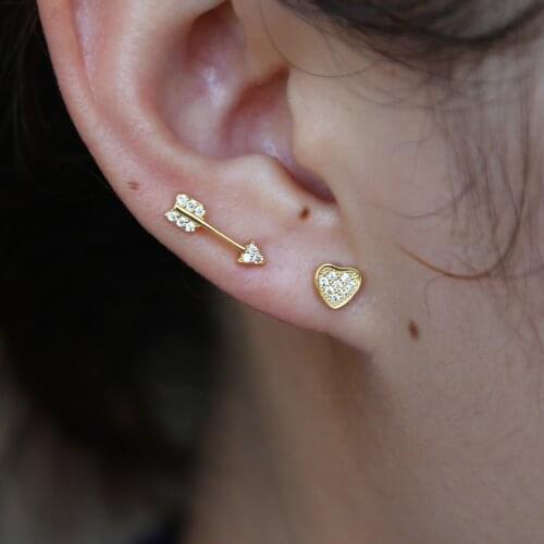 2019 Brand New Cubic Zirconia Baguette Stones clip Cuff Ear Earrings Shinning Wedding fashion Earring rainbow cz minimal earring