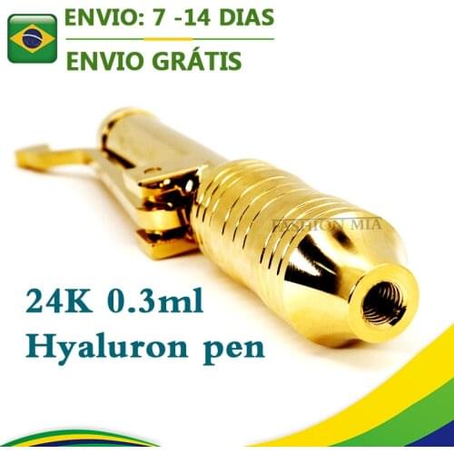 24K Hyaluron Pen Lip Injection Atomizer Anti Wrinkle 0.3ml Hyaluron Pen No Needle Mesotherapy Beauty Gun Brazil free shipping
