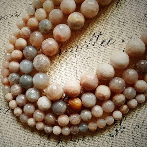 6-12MM 1strand/Pack Full-Cut Natural Sunstone Beads Semi-precious Strands Jewelry Bead