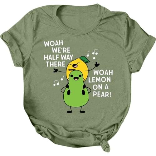 64# Summer Letter Print Short Sleeve T-shirts Women Short Sleeve Round Neck Loose Blouse T-shirt Tee Top Comfortable T-shirts