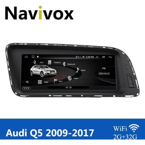 Navivox Android 10 Car DVD Radio GPS ForAudi Q5 2009-2017 Multimedia Player Auto Head Unit Mirror Link Bluetooth Audio GPS Navi
