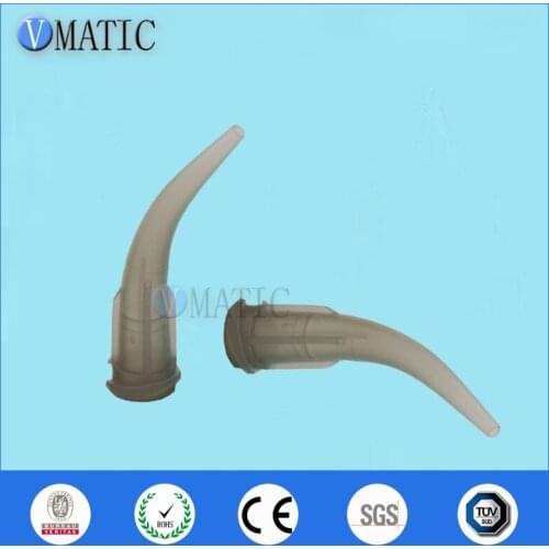 Free Shipping Quality 100Pcs 16G Grey Color TT Tapered Bend Bent Dispensing Plastic Needle Tips