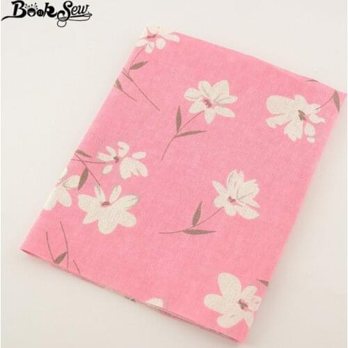 Booksew Textile Gardenia Design Cotton Linen Fabric Sewing Material For Tablecloth Bag Curtain Cushion Pillow Zakka Tissu CM