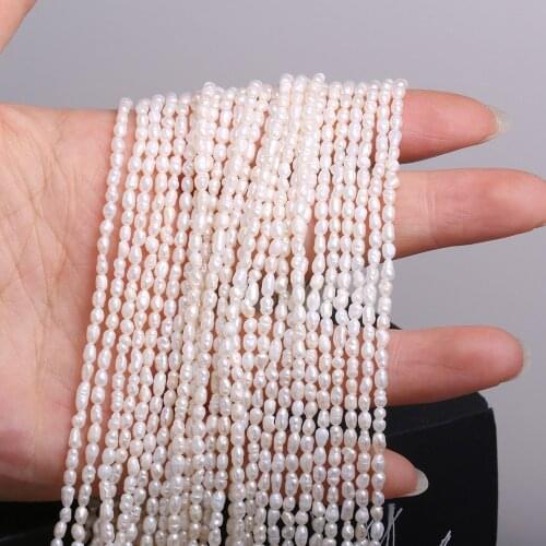 2-3mm Natural Freshwater Pearl Beads High Quality Rice Shape Loose Beads for Jewelry Making DIY Necklace Bracelet Accessories