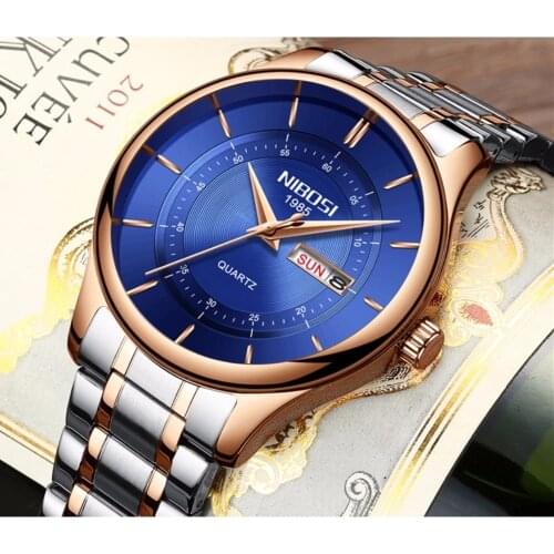 NIBOSI New Top Luxury Brand Mens Watches Sport Casual Quartz Watch Waterproof Chronograph Clock Wristwatch Relogio Masculino