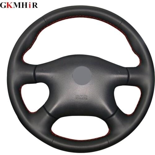Black Leather Steering Wheel Cover for Nissan Almera N16 Pathfinder Primera Paladin Old XTrail 2001-2006 Renault Samsung SM3