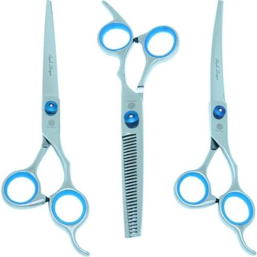 Purple Dragon 7 inch Pet Grooming Scissors Dog Cat Shears Hair Cutting Thinning Scissors Comb Animal Curved Fur Clipper B0005B