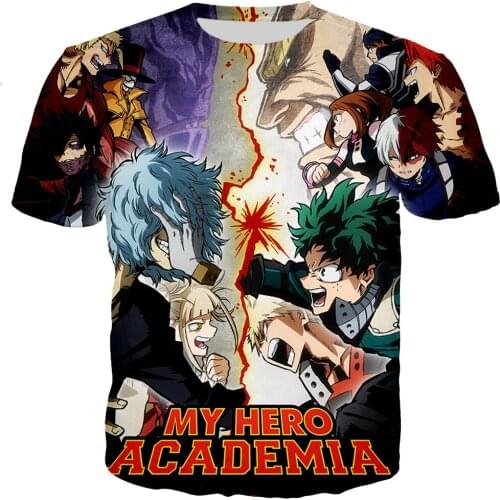 Anime My Hero Academia T Shirts Men/women 3D My Hero Academia Printed T-shirt Casual Harajuku T Shirts Streetwear Tee Tops