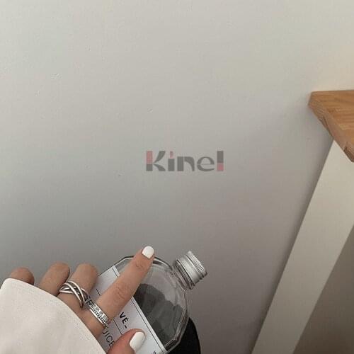 Kinel 100% S925 Sterling Silver Ring Jewelry Minimalist Style Retro Street Trend English Letter Opening Rings For Women