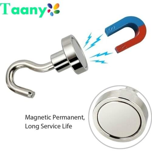 4pcs Strong Magnetic Hooks Heavy Duty Magnet Holder Wall Hanging Hanger Magnetic Base Home Storage Organization Hole-free hook