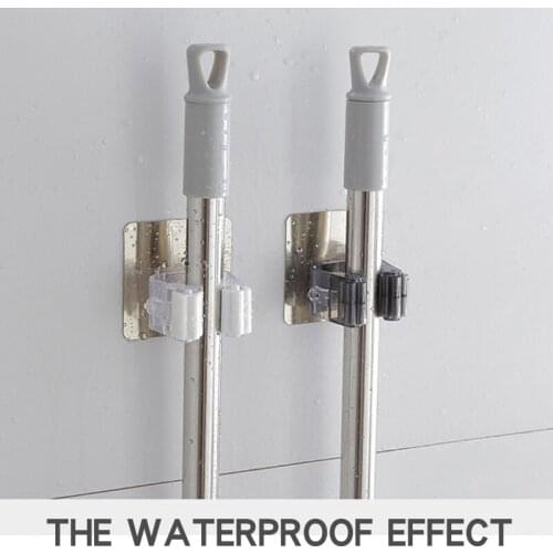 Adhesive Multi-Purpose Hooks Wall Mounted Mop Organizer Holder RackBrush Broom Hanger Hook Kitchen bathroom Strong Hooks