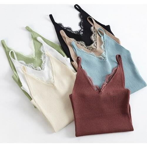 Summer wearing jacket spring and summer new bottom ice silk knitted sweater lace short style inside hanging strap shirt