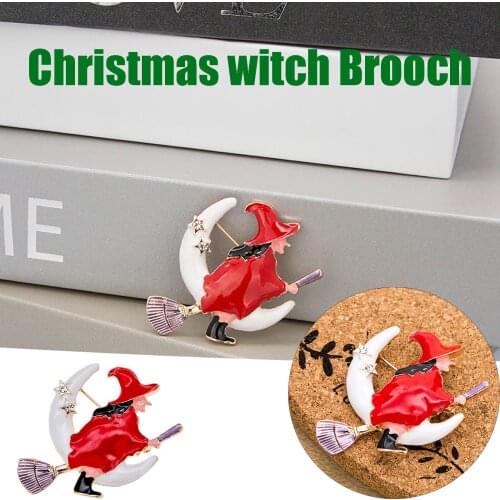 Fashion New Jewelry Christmas Eve Witch Child Gift Christmas Brooch 131