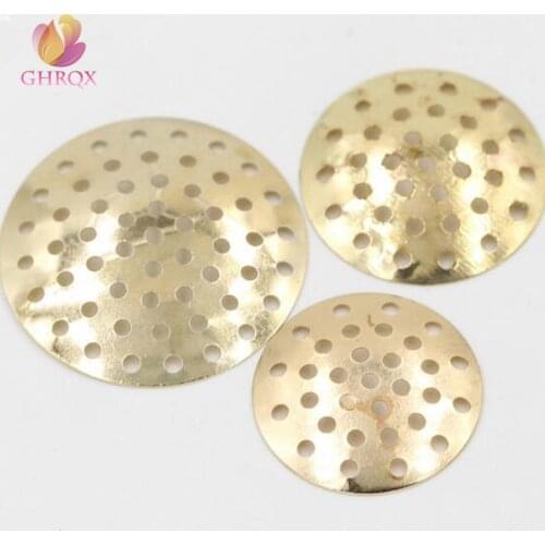 Gold Color Wear beads bottoming disc tray metal mesh network Bead Caps Findings Cheap Wholesale 50 pcs